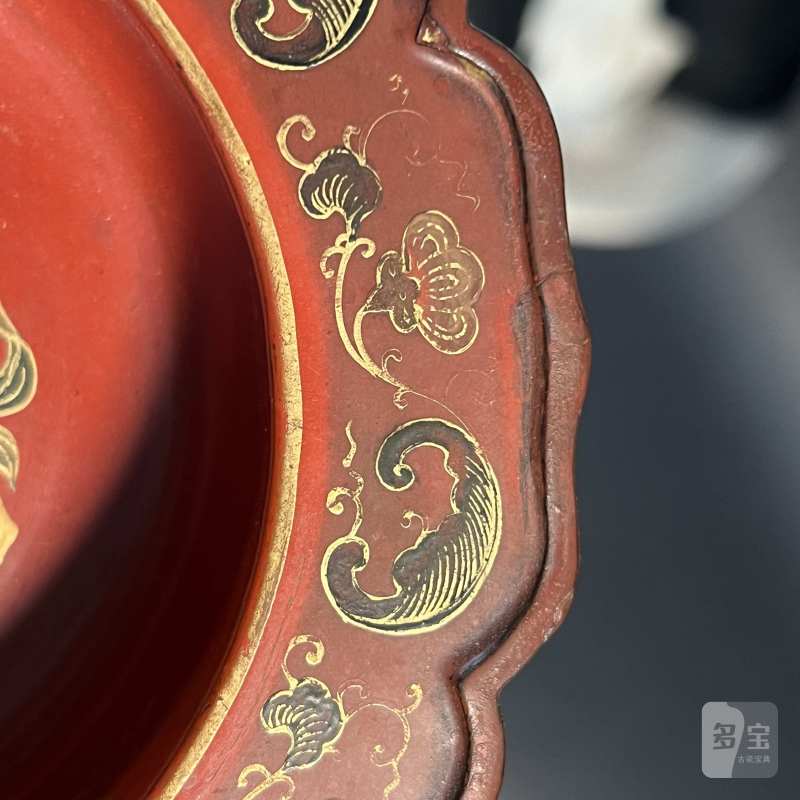 明 漆器描金花卉纹洗 - 图7